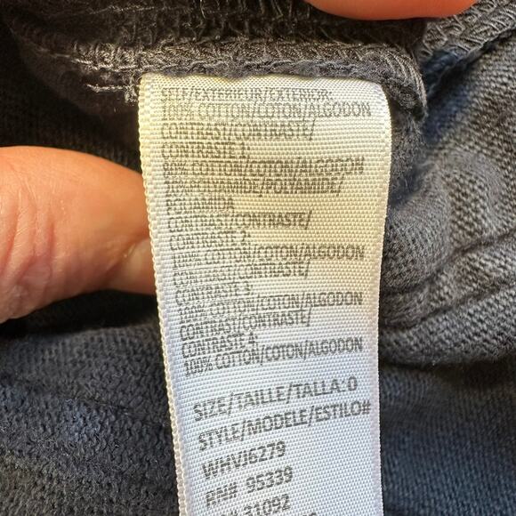 James Perse Sleeveless Black Dress Knit Denim Pockets Tie Waist Size 0 XS - Picture 9 of 12